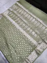 mehandi green tusser silk cross.webp