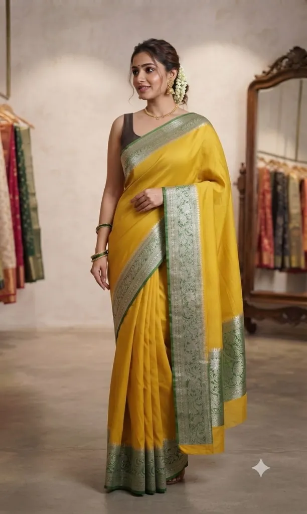 yellow contrast saree warm silk.webp