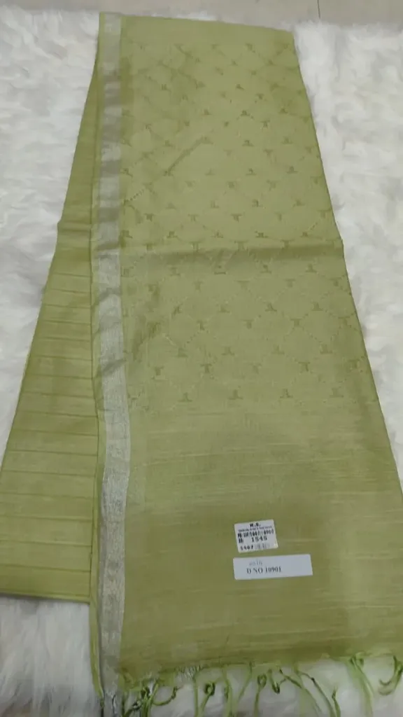 Lenin Plain Sarees - Olive Green