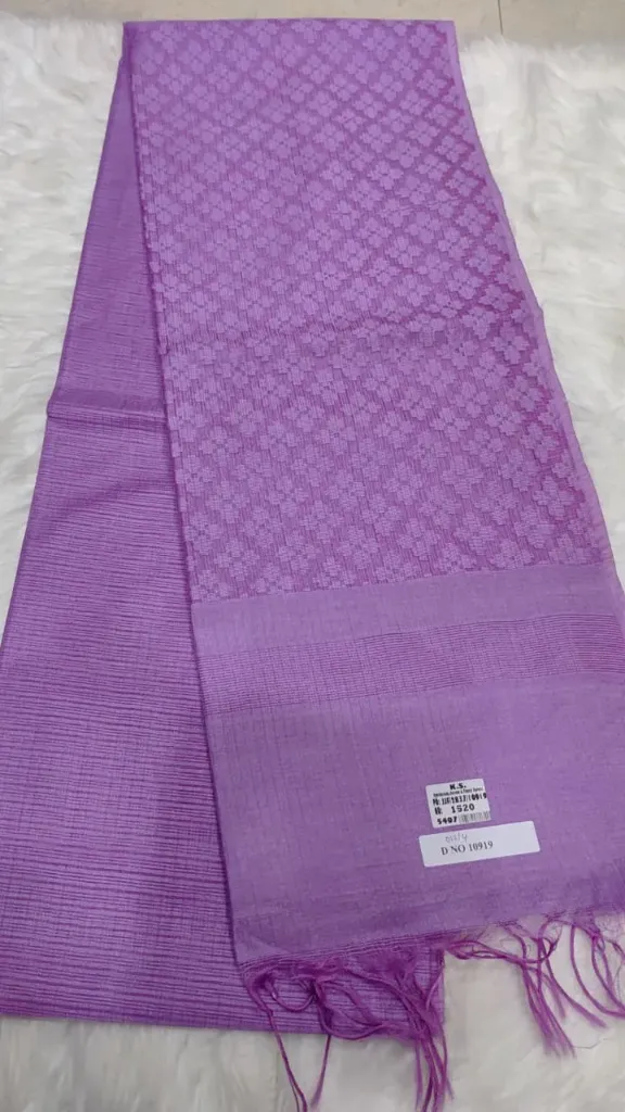 Lenin Plain Sarees - Lavender