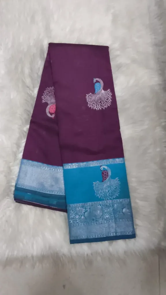 Uppada Soft Silk Saree - Maroon/Blue