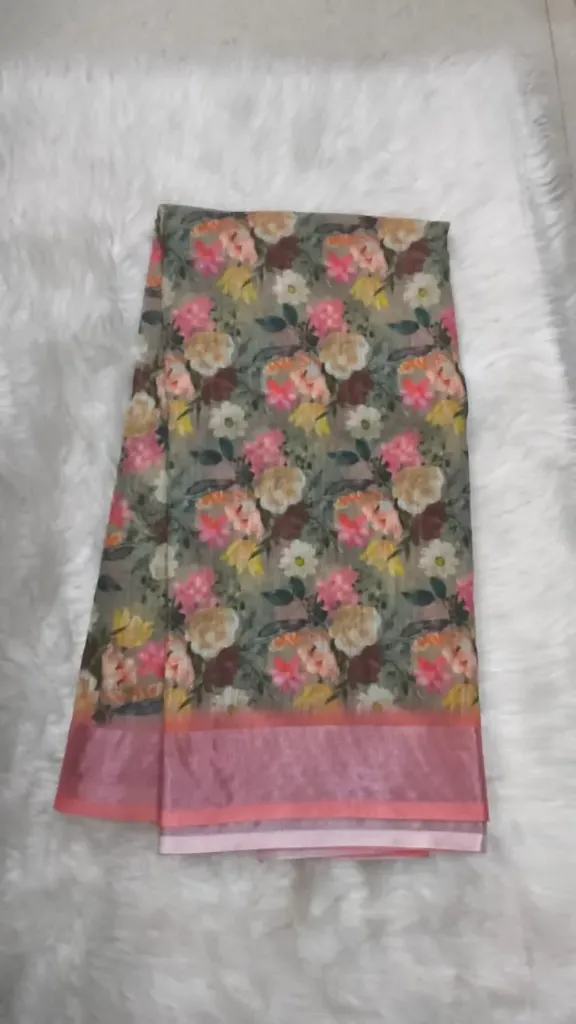 Lenin Silk - Cream/Pink Border