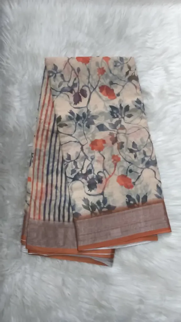 Lenin Silk - Cream/Orange Border