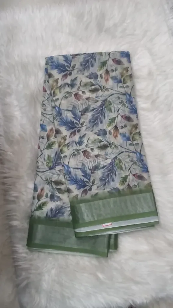 Lenin Silk - Cream/Green Border