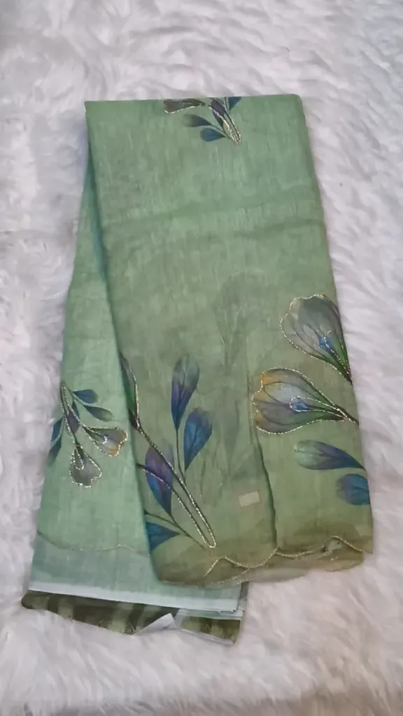 Golden Beauty Sarees - Pastel Green