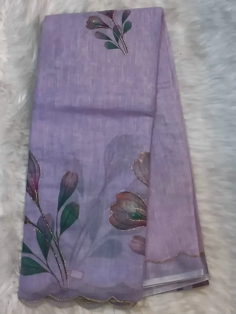 Golden Beauty Sarees - Pastel Purple