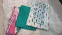 Cotton Dress Material - Green/White