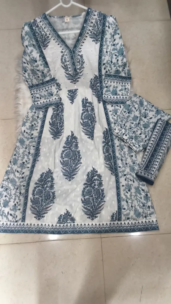 Full Set Dress - White Floral Print