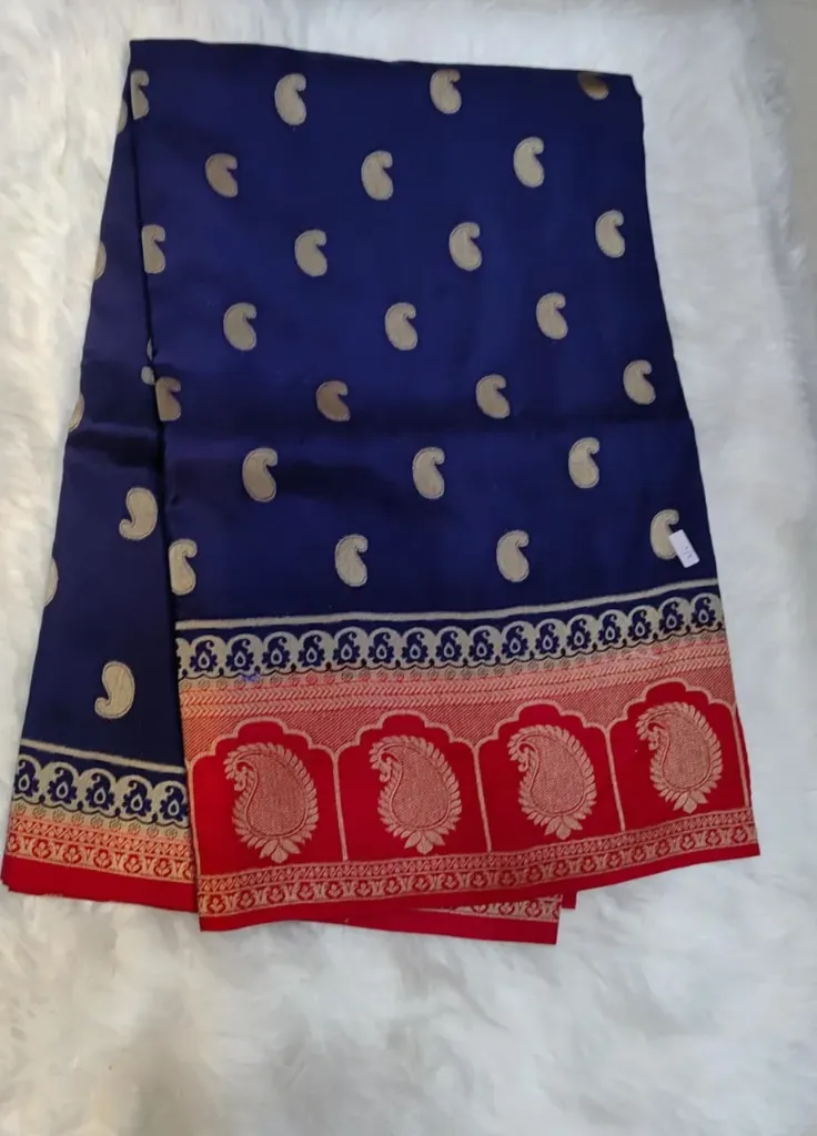 Viscose Silk Mango Design - Blue Red