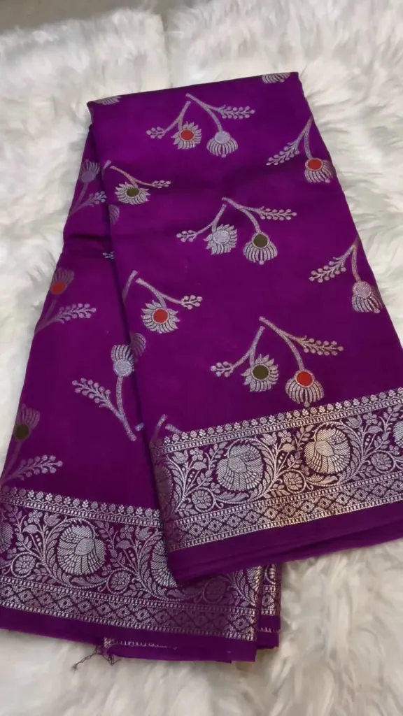 Mango Silk Meenakari Butti (Lavender)