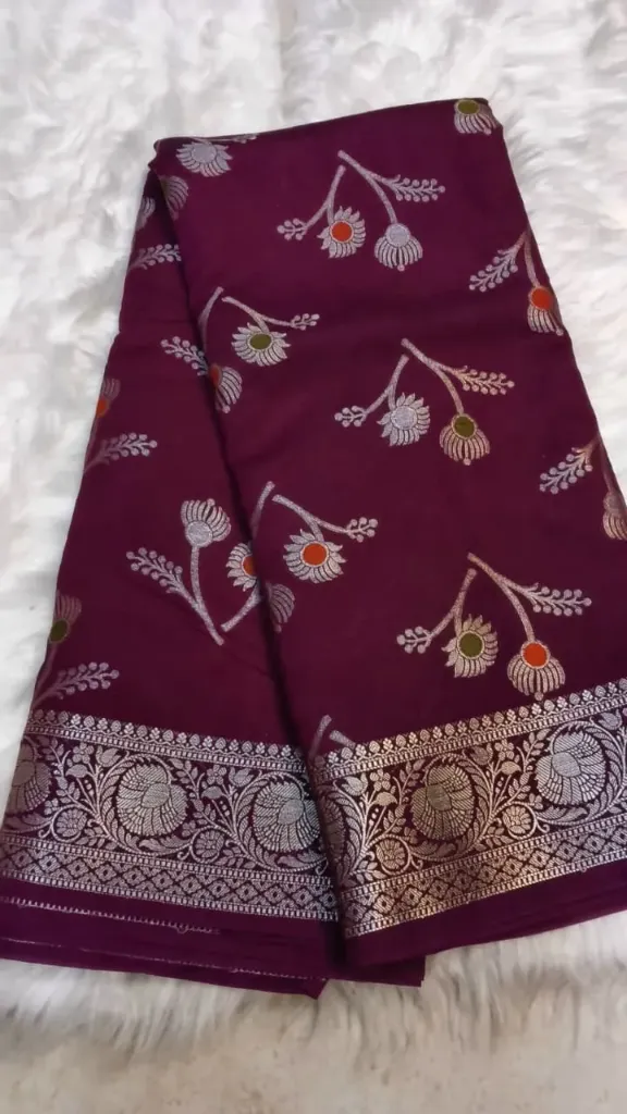 Mango Silk Meenakari Butti (Maroon)