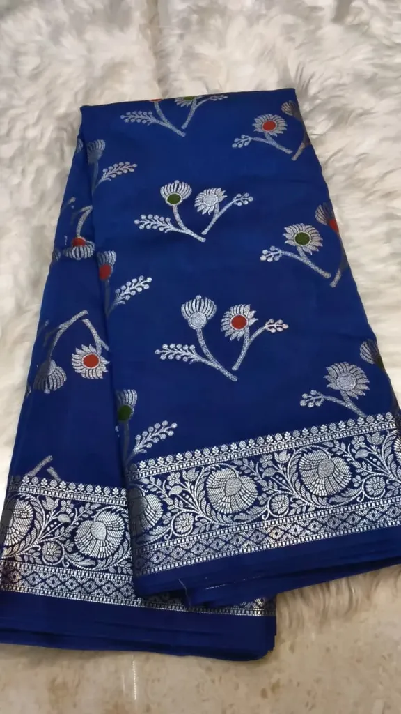 Mango Silk Meenakari Butti (Royal Blue)