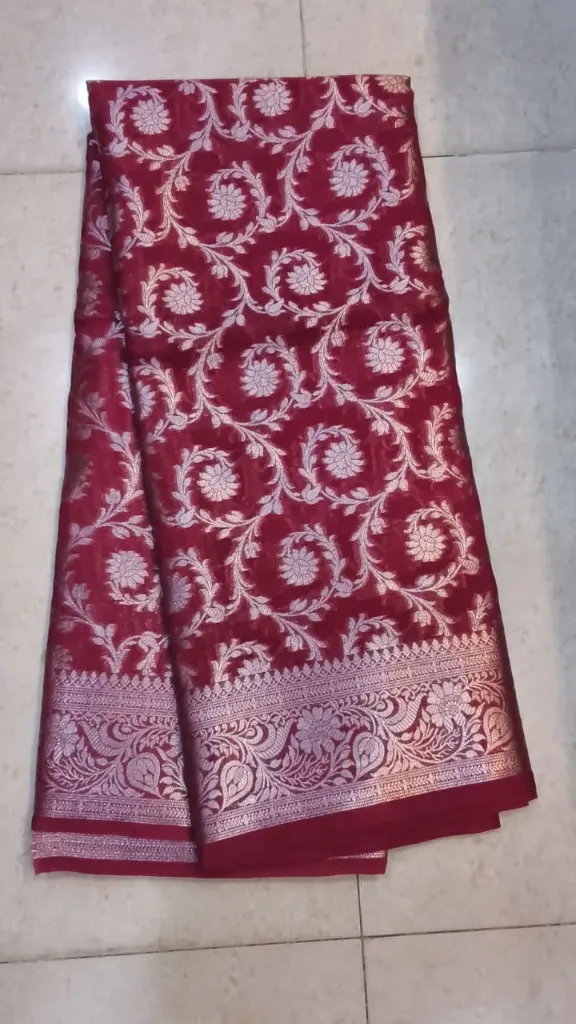 Warm Silk All Over Butta Design- Maroon