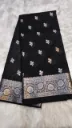 Varanasi Stock-Flower With Leaf Pattern (Black)