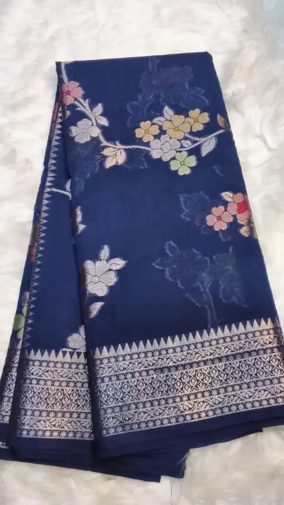 Varanasi gorgette banaras _NavyBlue