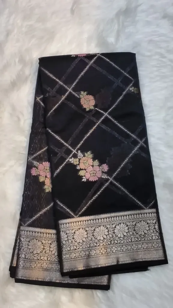 Georgette Meena Butta Cross - Black