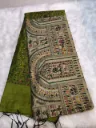 Printed Kanta Sarees - Cream/Green