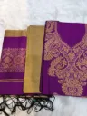 Tat Charka Dress Material - Purple/Cream