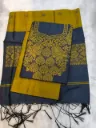 Tat Charka Dress Material - Mehendi Green/Blue