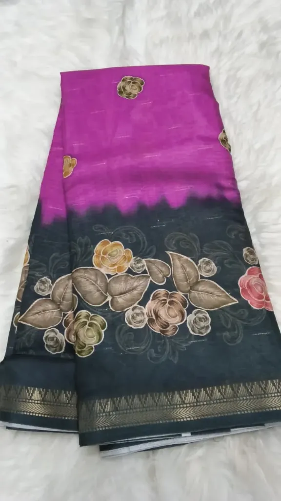Shaded Saree - Uppada Magenta/Black