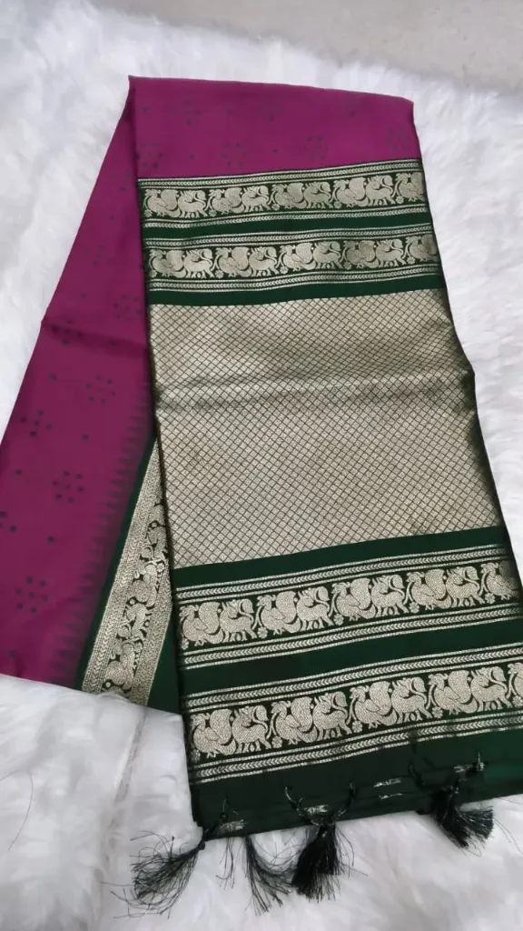Gadwal Soft Silk-Uppada Magenta
