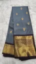 Silk Saree With Butti - Grey